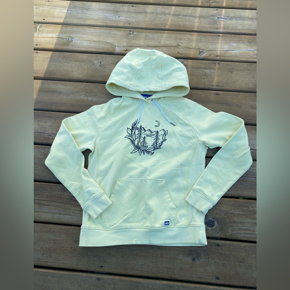 Helly Hansen HH light Yellow Hoodie Sweater Womens sz Small
